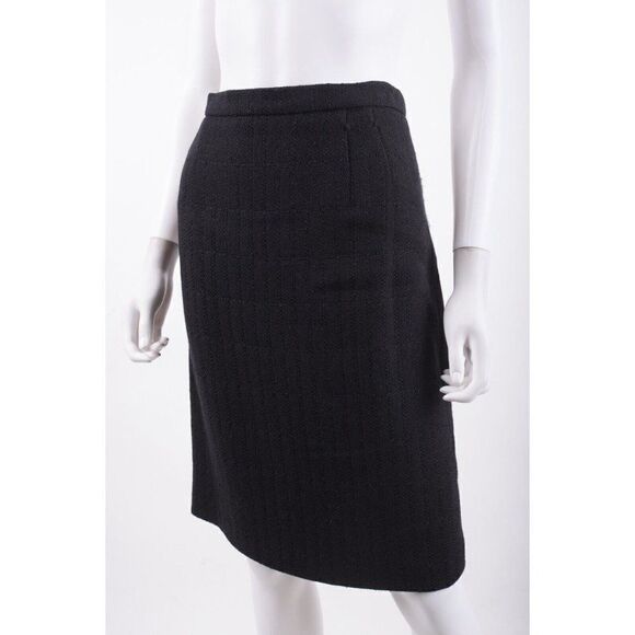 Louis Feraud Women Pencil Skirt Suit Blazer US 8 UK 12 Black Textured Wool Blend - Picture 14 of 16